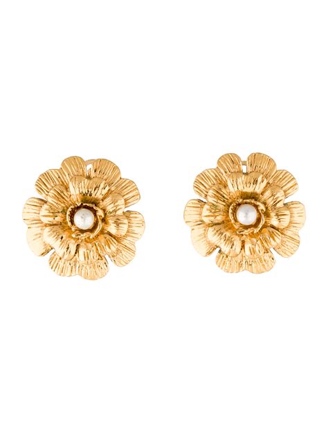 chanel camellia earrings polyvore|chanel camelia earrings for sale.